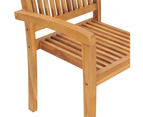 Stacking Garden Chairs 4 Pcs Solid Teak Wood - 6