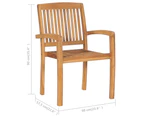 vidaXL Stacking Garden Chairs 6 pcs Solid Teak Wood