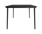 Garden Dining Table Black 200x100x74 cm Steel and Glass