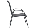 Stackable Garden Chairs 6 pcs Steel and Textilene Anthracite