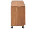 TV Cabinet with Wheels 110x30x40 cm Solid Teak Wood STORAGE