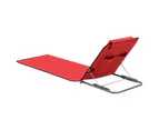 Folding Beach Mats 2 pcs Steel and Fabric Red