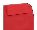 Folding Beach Mats 2 pcs Steel and Fabric Red