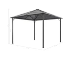 vidaXL Gazebo with Roof Aluminium 3x3 m Anthracite