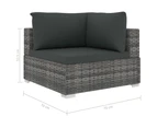 4 Piece Garden Lounge Set with Cushions Poly Rattan Grey OUTDOOR