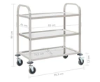 3-Tier Kitchen Trolley 96.5x55x90 cm Stainless Steel