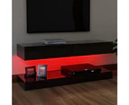 TV Cabinet with LED Lights High Gloss Black 120x35 cm STORAGE