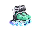 Metroller 2 in 1 LED Inline Roller Skate Combo - Green