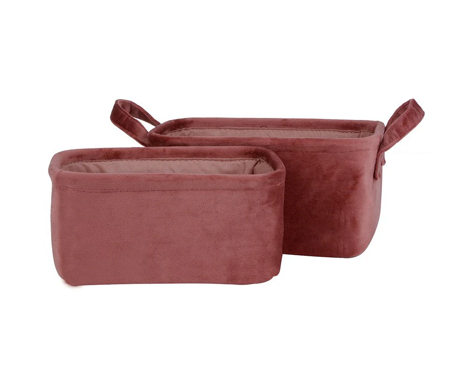 H&g velvet storage basket rectangle, set of 2