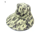 Unisex Camo Anti-UV Breathable Wide Brim Outdoor Fishing Hat with Face Neck Flap - 1#