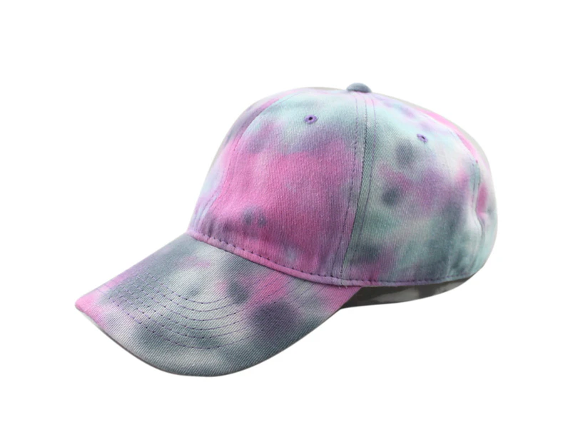 Unisex Stylish Gradient Color Tie Dye Anti UV Outdoor Sports Hat Baseball Cap - White Purple