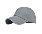 Vintage Adjustable Anti UV Outdoor Sports Ponytail Hat Baseball Cap - Grey