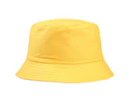 Unisex Cotton Fisherman Hat Beach Outdoor Sunshade Hip Hop Basin Cap - Yellow