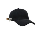 Unisex Baseball Hat Peaked Cap Outdoor Sunscreen Sports Headwear - Black