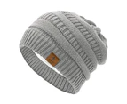 Beanie Hats Non-itchy Good Stretch Warm Daily Cuffed Winter Hat - Light Grey