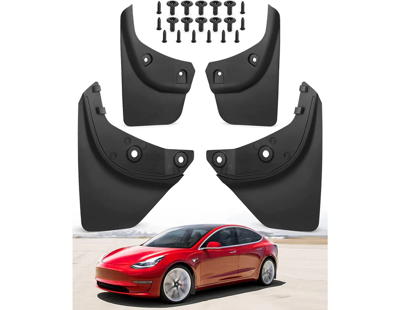 Mud Flaps / Splash Guards for Tesla Model Y (Front & Rear, Set of