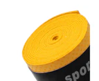 60Pcs Racket Sweatband Self-adhesive Perforated Edge Replacement Anti-Skid Sweat Tape for Tennis Racket-Yellow