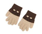 1 Pair Boys Girls Gloves Cartoon Warm Autumn Winter Color Block Knitting Gloves for Outdoor Style3