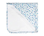 OZMOZ Clean&Safe Organic Baby Blanket With Blue Drops Pattern For Boys, Girls, Unisex, Ready To Use, Made From 100% GOTS Certified Cotton