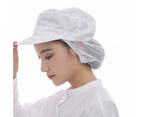 Chef Hat Skin-friendly Cotton Mesh Catering Waiter Kitchen Cap for Cooking - White Mesh Top