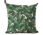 Tropical Green Plant Leaves Flower Linen Cushion Cover Pillow Case Home Decor