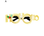 Sunshine Christmas Glasses Lensless Funny Comfortable to Wear Cartoon Holiday Wearing Lightweight Antlers Letter Glasses Frame for Party-B