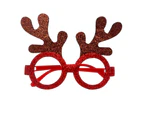 Sunshine Christmas Glasses Lensless Funny Comfortable to Wear Cartoon Holiday Wearing Lightweight Antlers Letter Glasses Frame for Party-I