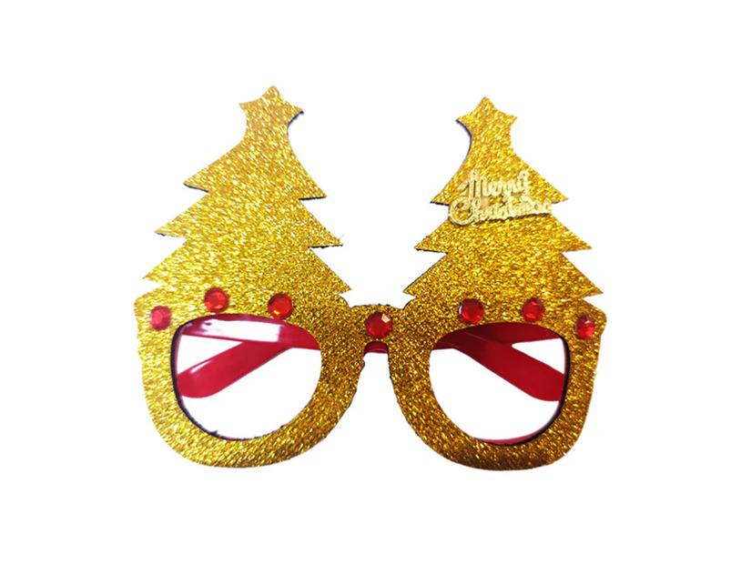 Sunshine Christmas Glasses Lensless Funny Comfortable to Wear Cartoon Holiday Wearing Lightweight Antlers Letter Glasses Frame for Party-E
