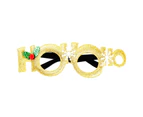 Sunshine Christmas Glasses Lensless Funny Comfortable to Wear Cartoon Holiday Wearing Lightweight Antlers Letter Glasses Frame for Party-I