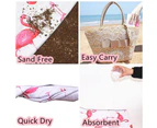 Microfiber Sand Free Beach Towel Blanket-Quick Fast Dry Super Absorbent Lightweight Thin Towel