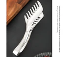 Barbecue Tong Comb-shaped Anti-rust Heatproof Mirror Polish Comfortable Grip Clip Non-slip Dinner Clip for Dining Room