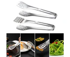 Stainless Steel Food Bread Steak Tongs Kitchen Buffet Serving Cooking Clips Tool