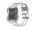 Wristwatch Strap Adjustable Watch Accessories Soft TPU One-piece Transparent Smart Watch Band Replacement for Apple Watch 8-Black 42/44/45mm