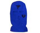 Cycling Hat Knitted Full Face Cover Thermal Cool Winter Hat for Riding - Blue