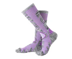 1 Pair Soft Ski Socks Breathable Quick Drying Moisture Absorption Snowboard Socks for Sports-Purple