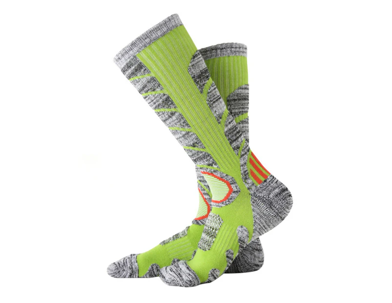 1 Pair Soft Ski Socks Breathable Quick Drying Moisture Absorption Snowboard Socks for Sports-Green