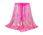 Chiffon Scarf Stylish Practical Beauty Girl Wrap Shawl for Daily Wear - Rose Red