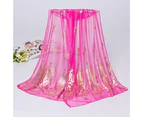 Chiffon Scarf Stylish Practical Beauty Girl Wrap Shawl for Daily Wear - Rose Red