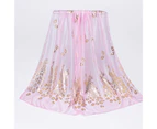 Chiffon Scarf Stylish Practical Beauty Girl Wrap Shawl for Daily Wear - Pink