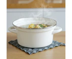 Square Non-slip Hanging Heat Insulation Thick Silicone Table Pan Pot Mat Holder-Grey