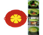 26cm Flower Silicone Lid Anti Spill Overflow Cover Pan Pot Cooking Accessories-Yellow Purple