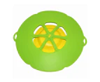 26cm Flower Silicone Lid Anti Spill Overflow Cover Pan Pot Cooking Accessories-Green