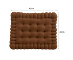 Seat Cushion Soft Texture Wide Application Polypropylene Cookie Shaped Floor Mat Pillow Household Supplies Dark Coffee
