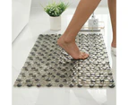Non-slip Mat Protective Prevent Falls Decorative Durable Cobblestone Pattern Bathroom Area Rug for Dorm Grey