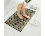 Non-slip Mat Protective Prevent Falls Decorative Durable Cobblestone Pattern Bathroom Area Rug for Dorm Grey