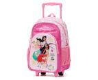 Disney Princesses Kids 17" Travel Trolley Bag School Backpack w/ Wheels Pink