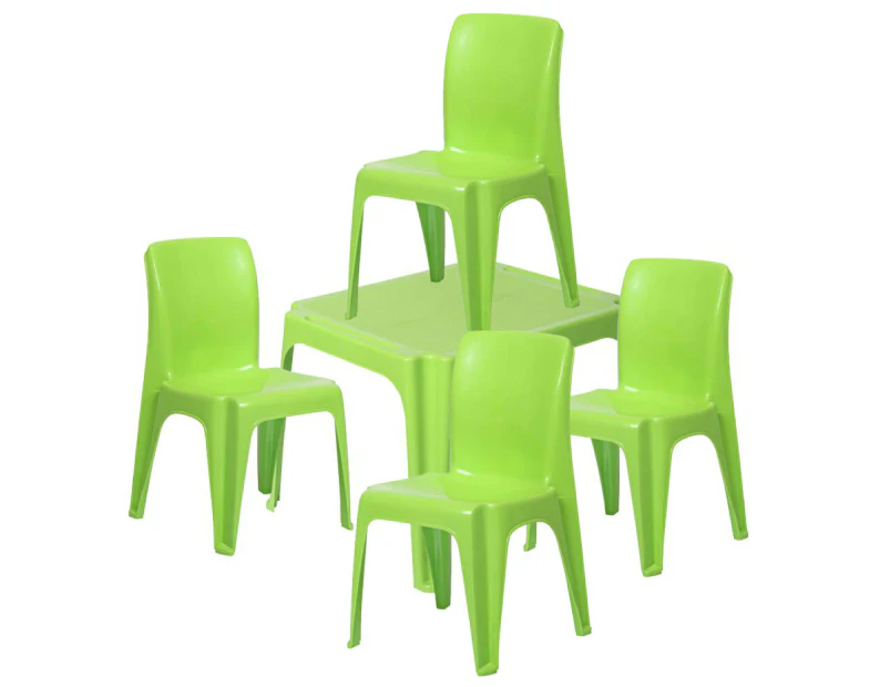 Tuff Play Kids Tinker Table w/ 4x Chairs Set Indoor/Outdoor 2-6y Light Green