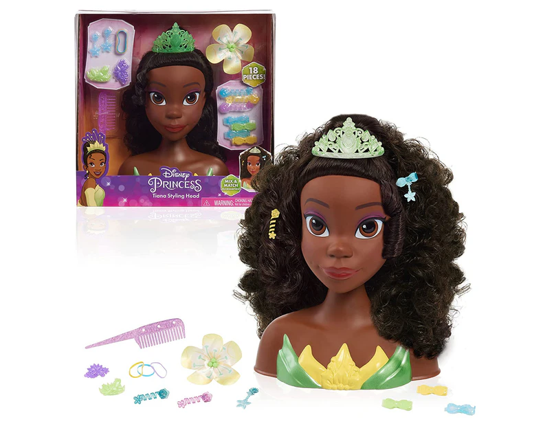 Disney Princesses 26cm Tiana Doll Styling Head Kids Activity Pretend Play Toy 3+