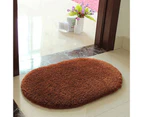 Mat Solid Color Anti-Skid Polyester Absorbent Bathroom Cushion for Porch Door Coffee