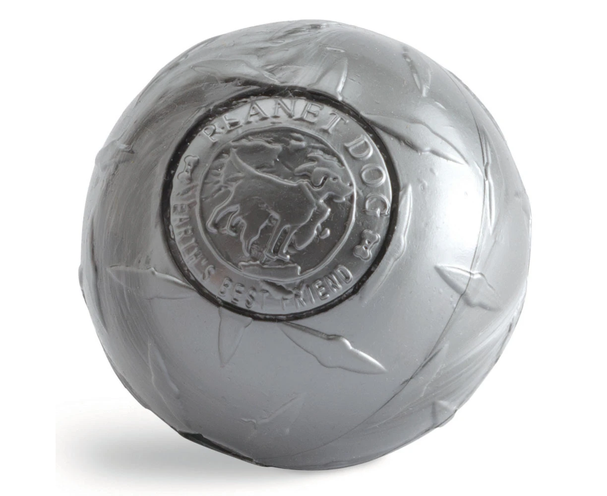 Planet Dog Orbee Tuff Diamond Plate Tough Ball Dog Toy - Grey - Small